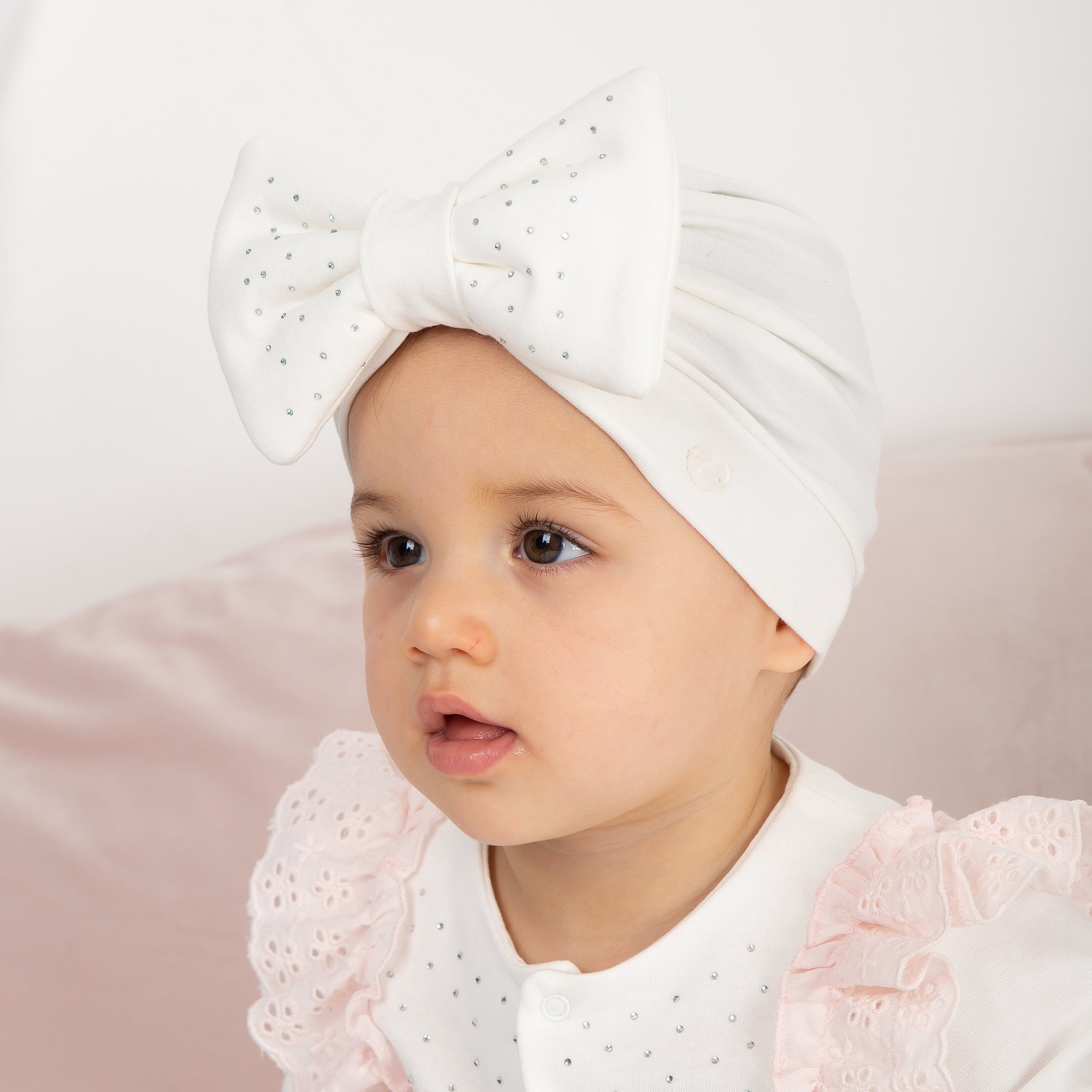 Ivory Diamanté Bow Turban Headband - Elegant Hair Accessory for Women & Girls | Perfect for Weddings, Parties & Special Occasions