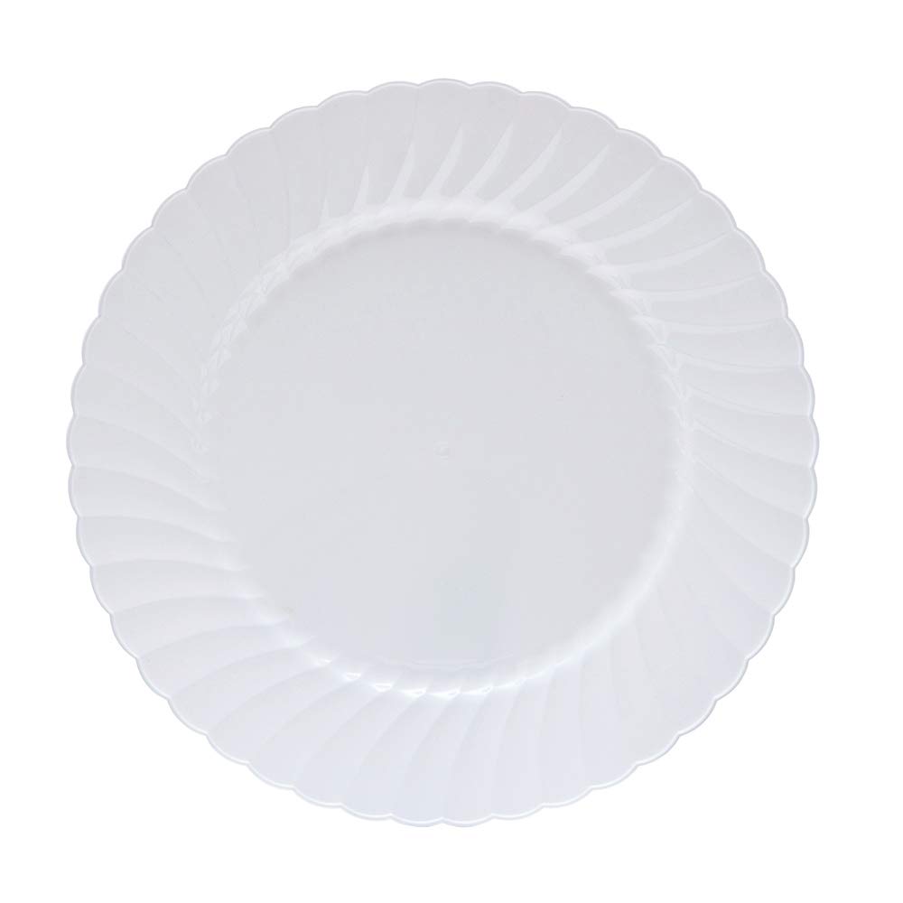 9-Inch White Plastic Plates - 180 Count, Shrink Wrapped Dinnerware for Parties, Picnics & Catering Events - Durable Disposable Plates for Home, Office & Outdoor Use