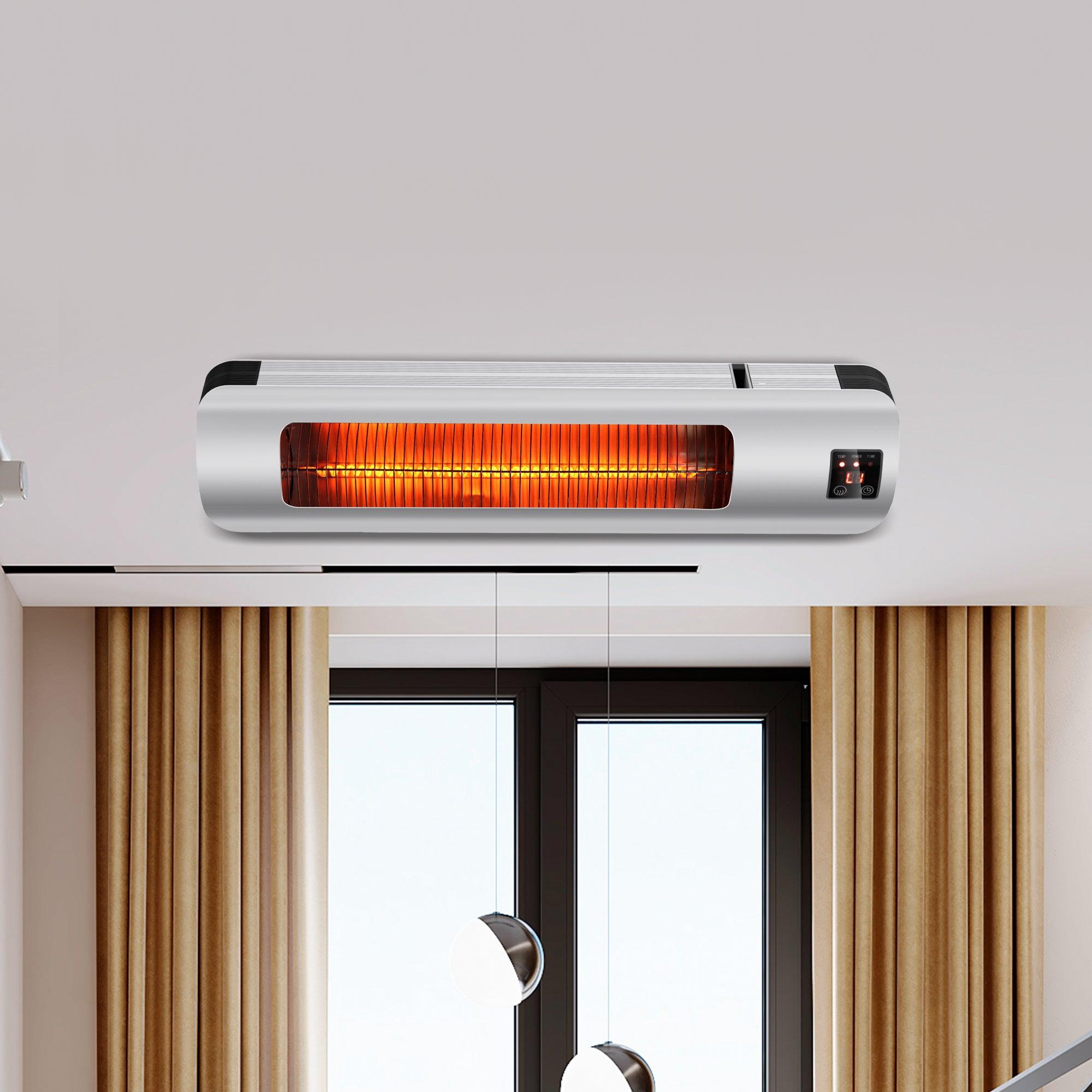 Electric Patio Heater with LED Display & 12H Timer - Wall Mount or Freestanding Outdoor Heater for Patio, Deck, Garden, and Home Use - Perfect for Backyard Gatherings & Cold Evenings