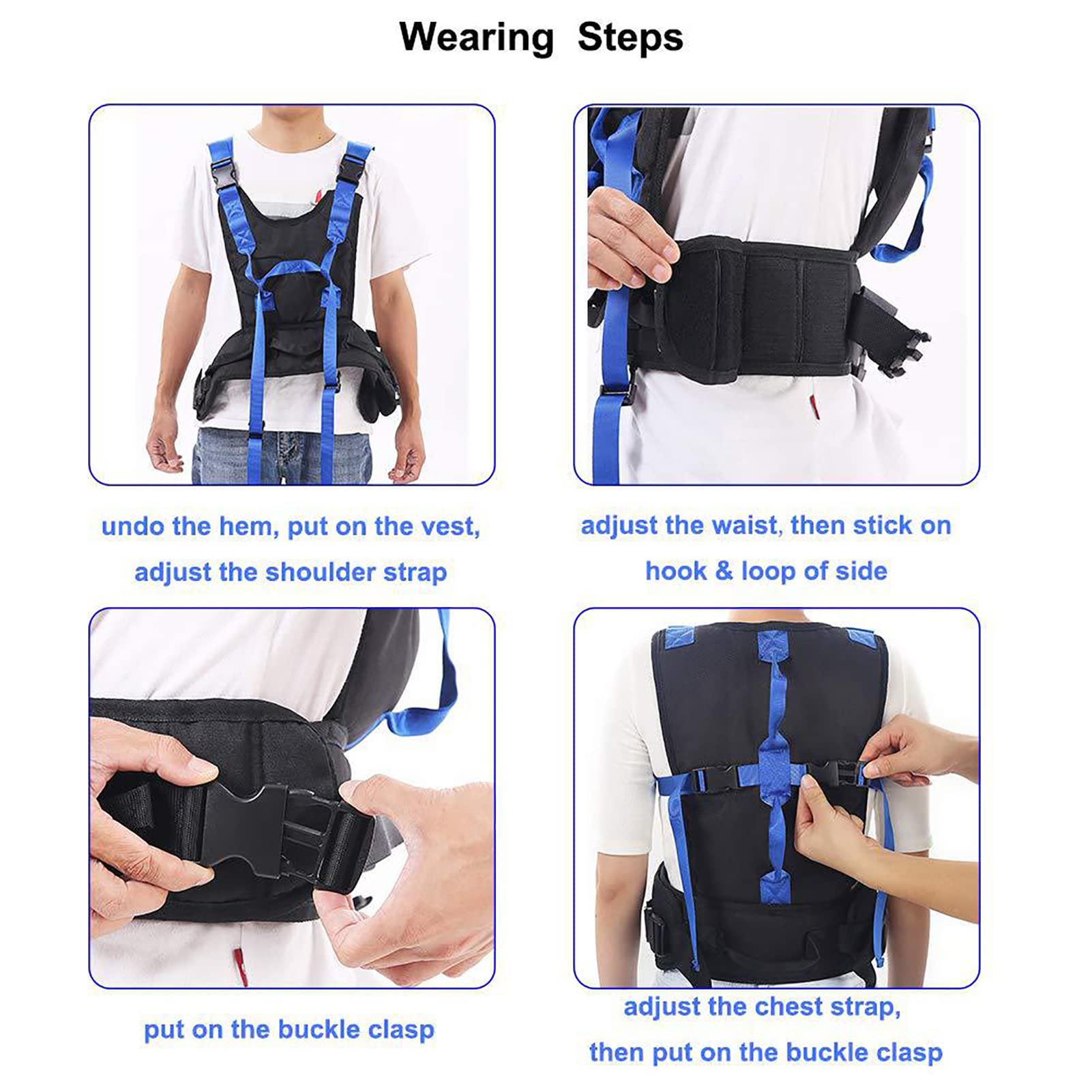 **Physical Therapy Gait Belt with Handles - Transfer Assistance Belt for Seniors & Elderly Care - Pediatric Lifting Harness for Safe Mobility - Ideal for Home, Hospital, and Rehabilitation Use**