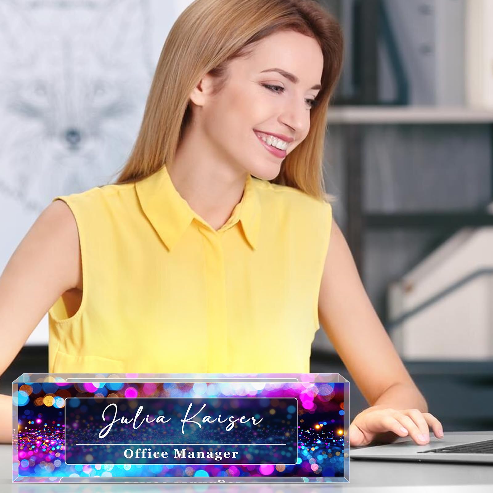 Personalized Acrylic Desk Name Plate - Custom Office Decor for Women, Employee Appreciation Gifts for Boss, Nurse, Manager - Perfect for Office Organization & Professional Workspace Decor