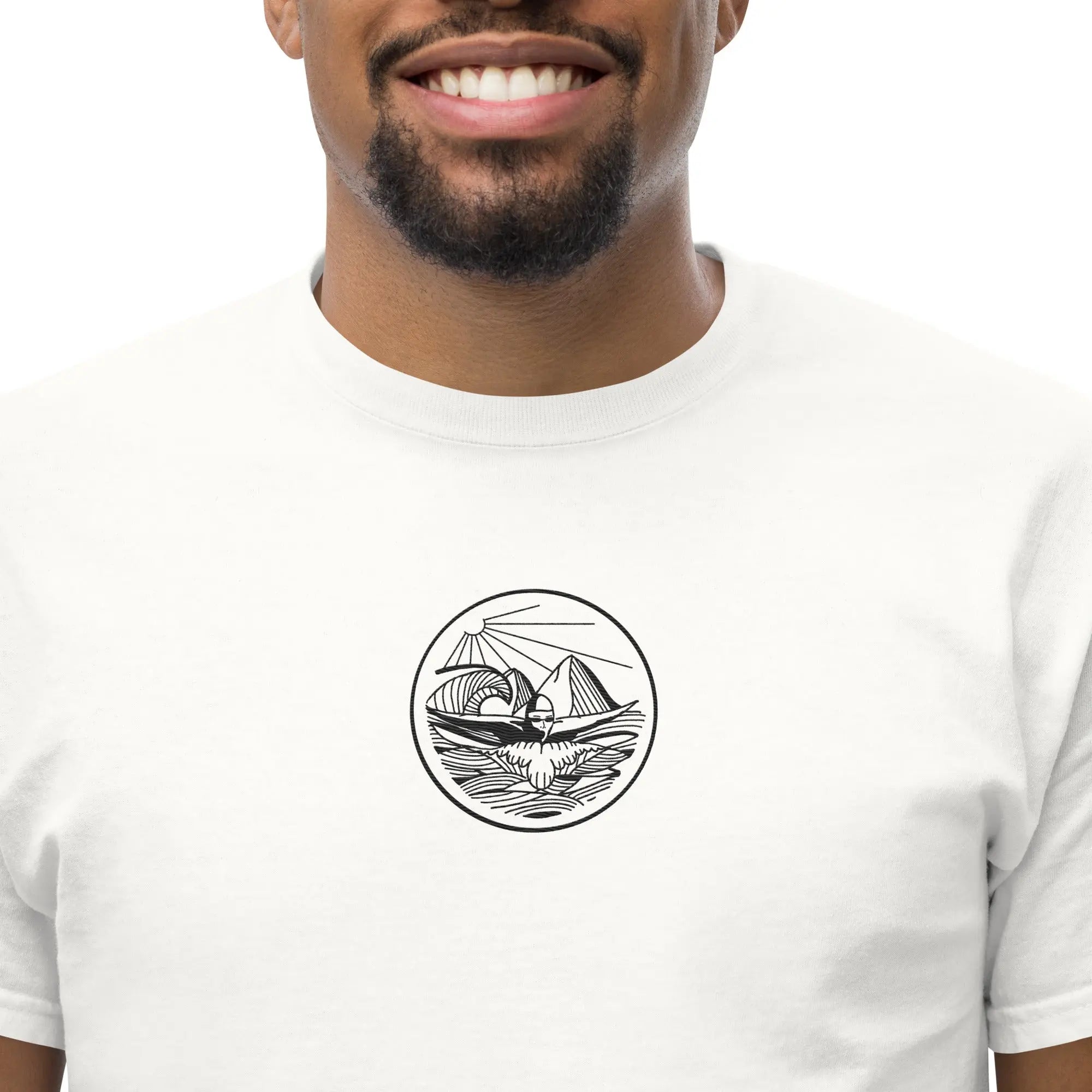Designer Mountain Swimmer Graphic T-Shirt - Unisex Casual Tee for Men & Women | Perfect for Outdoor Adventures, Beach Trips, and Streetwear Fashion