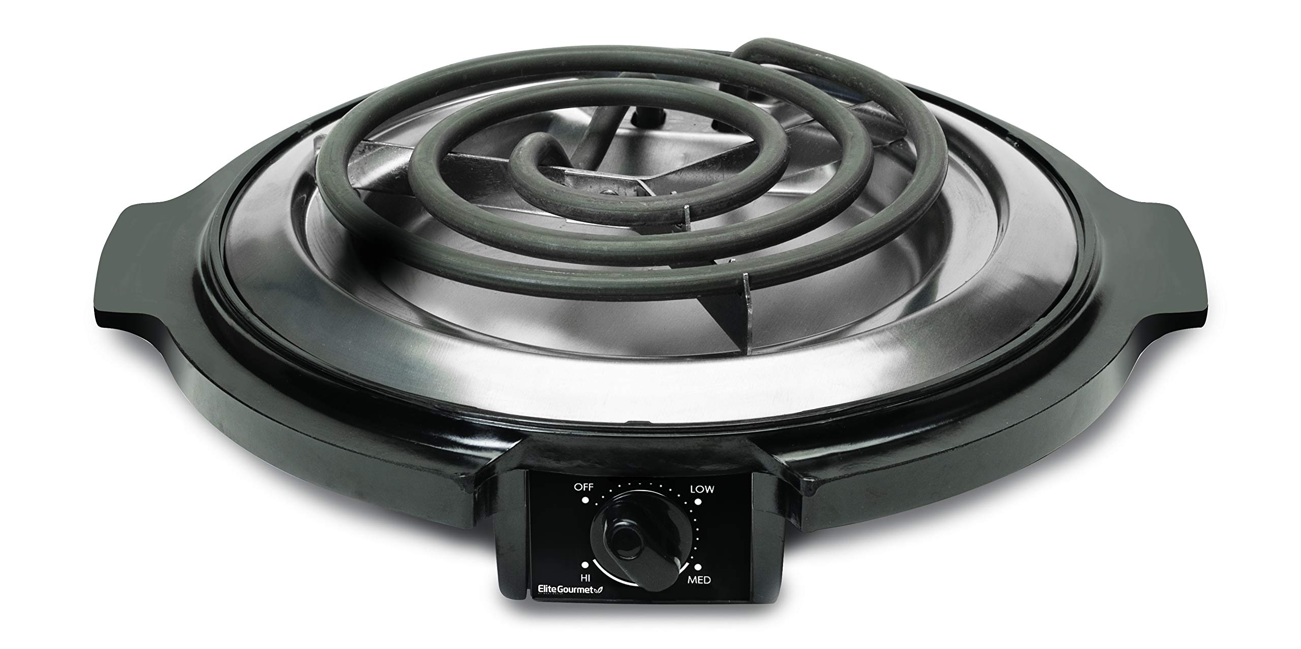 Elite Gourmet ESB-300X 1000W Electric Hot Plate with Temperature Control - Portable Single Burner for Cooking, Boiling & Simmering - Perfect for Dorms, Offices & Small Kitchens - Easy Clean Black Countertop Coil Heater
