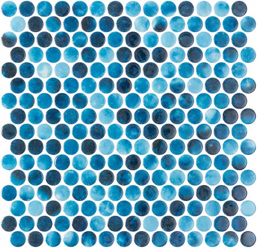 Glass Pool Mosaic Tile Seine Penny Round - Waterproof & Durable for Swimming Pools, Spas, and Bathroom Backsplashes