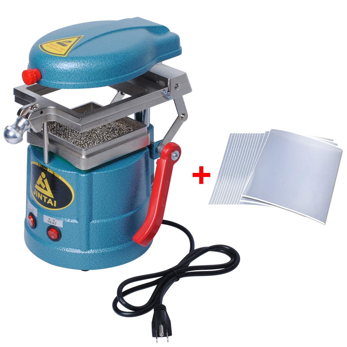 Gekufa 110V Dental Vacuum Forming Machine with 15 Thermoforming Plastic Sheets (1.5mm) - Professional Dental Lab Equipment for Crowns, Dentures & Mouth Guards