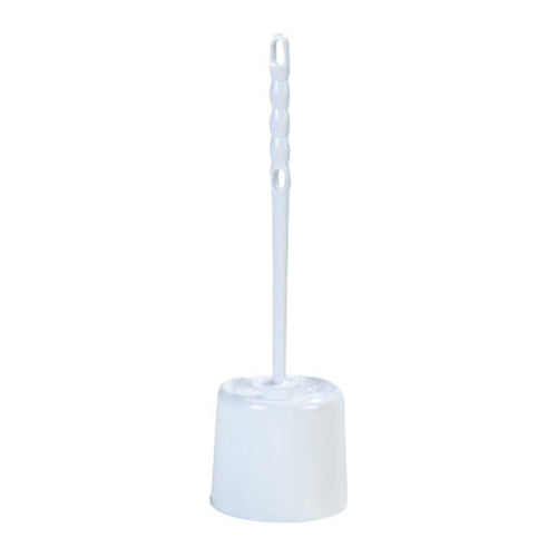 Carlisle 36719700 Flo Pac Toilet Bowl Brush with Caddy - White 14.5 Inch | Heavy-Duty Cleaning Brush for Bathroom & Restroom | Ideal for Home, Office & Commercial Use