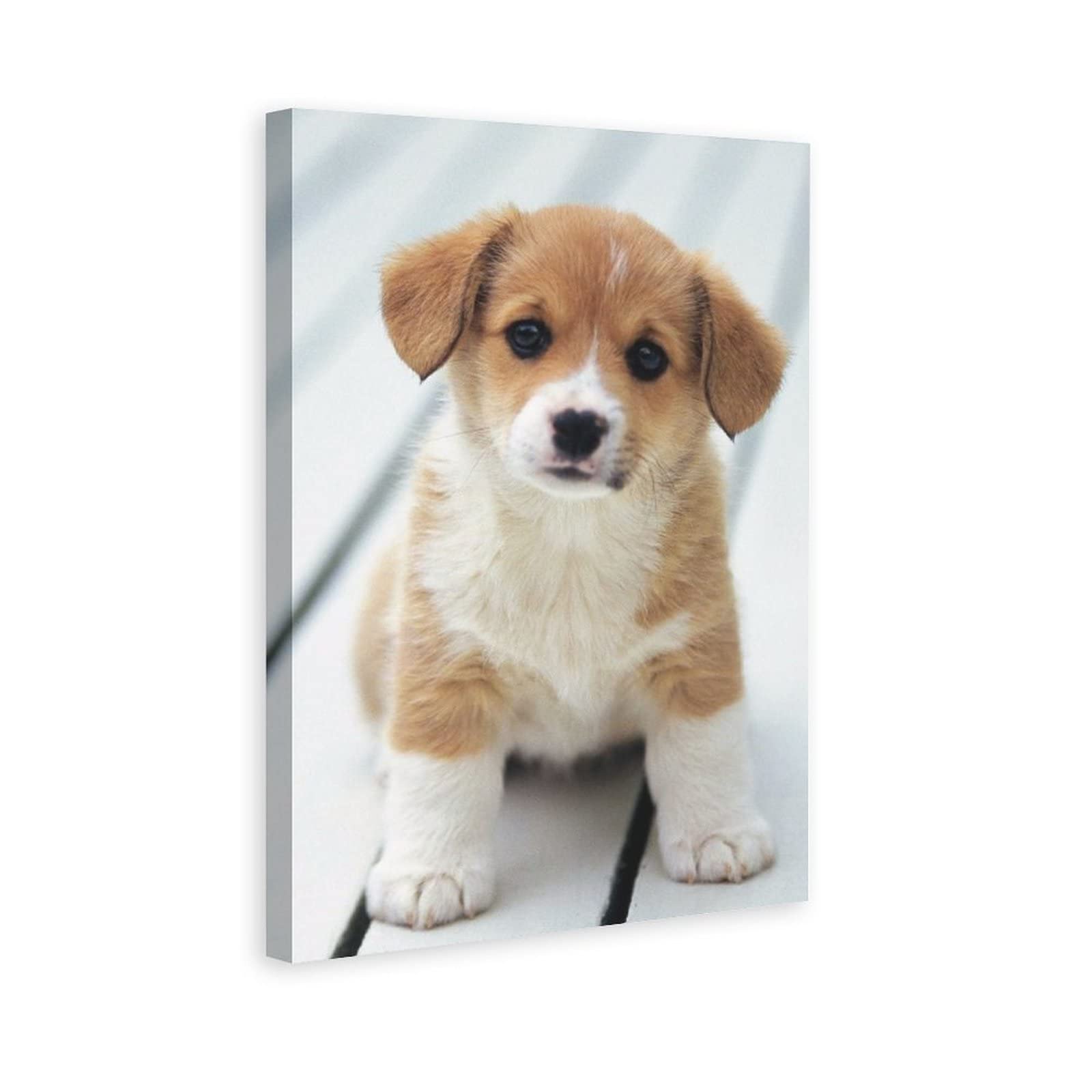 Cute Baby Animal and Puppy Canvas Poster - 8x12 Inches (20x30cm) Wall Art Decor for Living Room, Bedroom, Office & Nursery - Perfect Gift for Home Decor, Sports Fans & Landscape Lovers