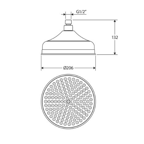 Fienza 411138 Lillian 8-Inch Chrome Shower Head with 5 Spray Modes - High Pressure Rainfall Showerhead for Bathroom & Spa Relaxation