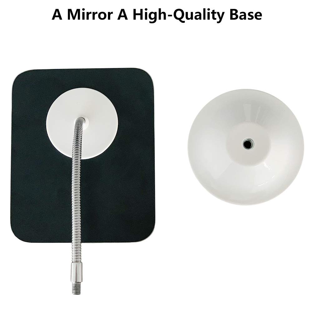 360° Rotating Adjustable Gooseneck Vanity Mirror - Portable Folding Makeup Mirror with Stand for Shaving, Cosmetic Application & Shower Use | Perfect for Home, Bathroom & Travel Beauty Routine