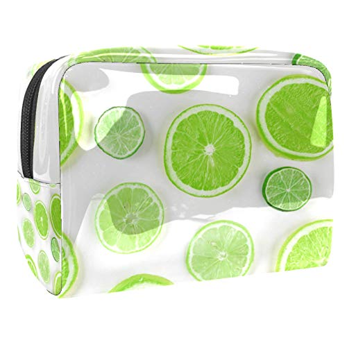 Stylish Green Lemon Cosmetic Bag - Waterproof Makeup Organizer for Travel & Daily Use (7.3x3x5.1in) | Perfect for Toiletries, Brushes & Beauty Essentials