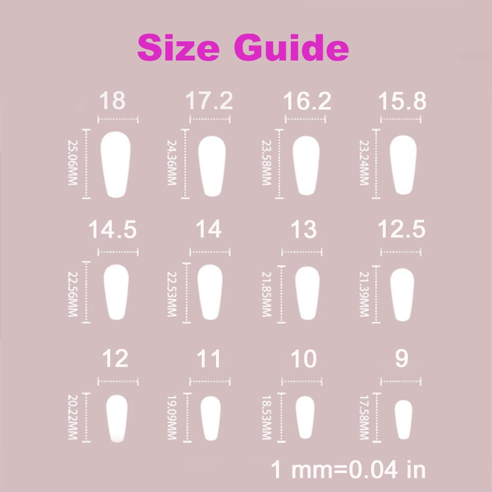 Redykat 24PCS Glossy Coffin Press On Nails - Salon Quality Acrylic Fake Nails with Thermochromic Purple Color | Extra Long False Nails for Home Manicure, Parties, Weddings & Special Occasions