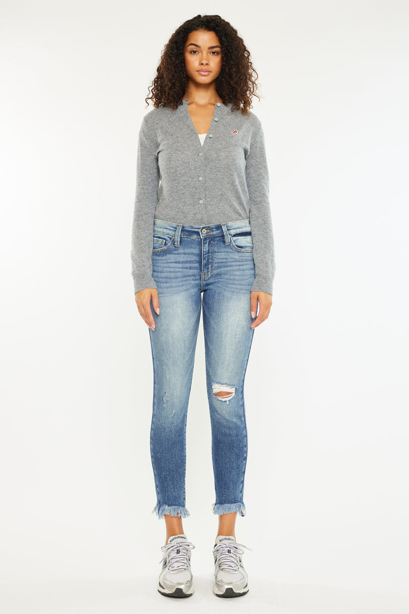 Darian Mid Rise Ankle Skinny Jeans for Women - Stretch Denim Pants, Slim Fit, Comfortable Everyday Wear for Casual Outfits and Office Looks