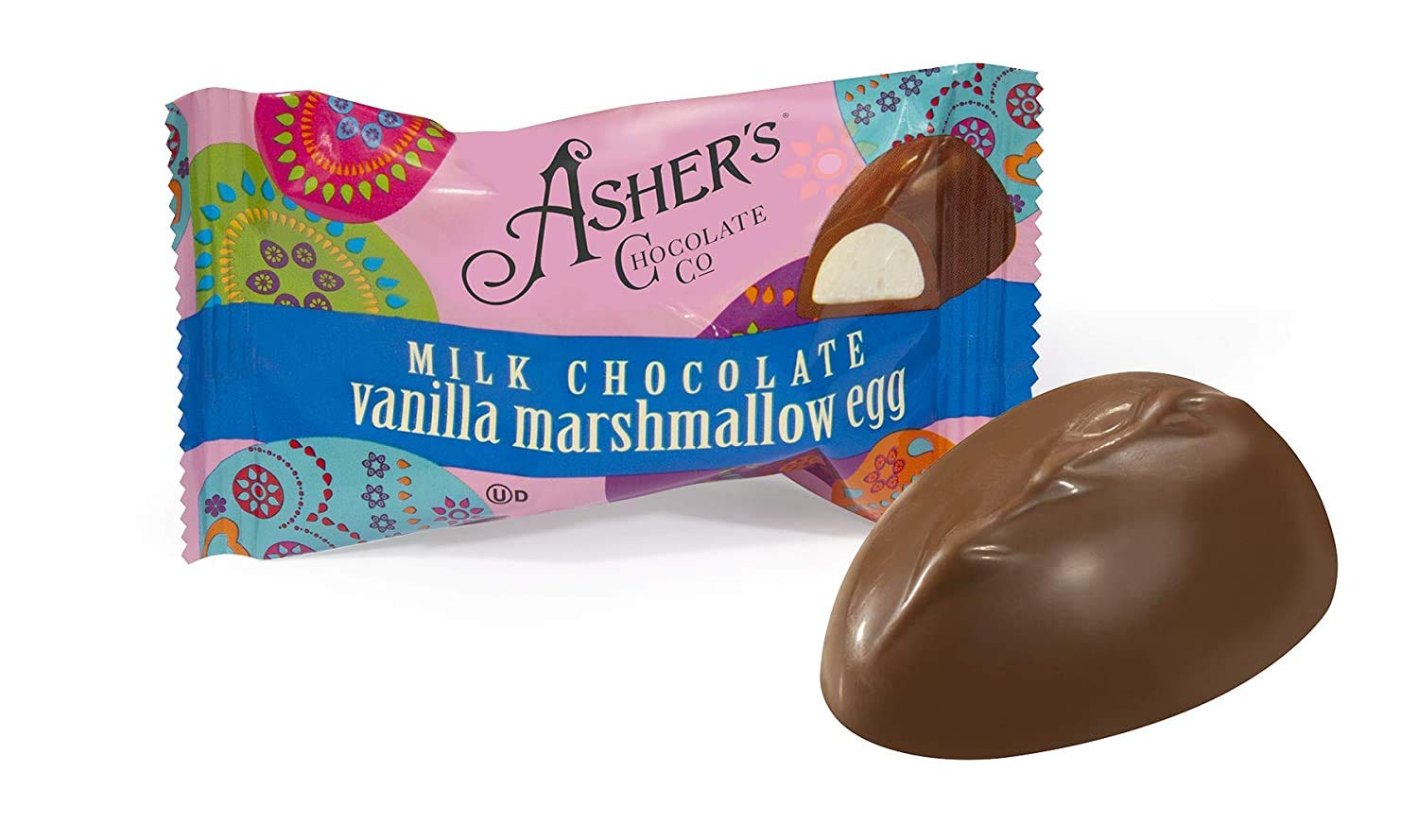 Asher's Premium Kosher Chocolate Covered Eggs - Small Batch Vanilla Marshmallow Filled (18 Count) - Family Owned Since 1892 - Individually Wrapped - Perfect for Easter Gifts, Holiday Treats & Dessert Platters