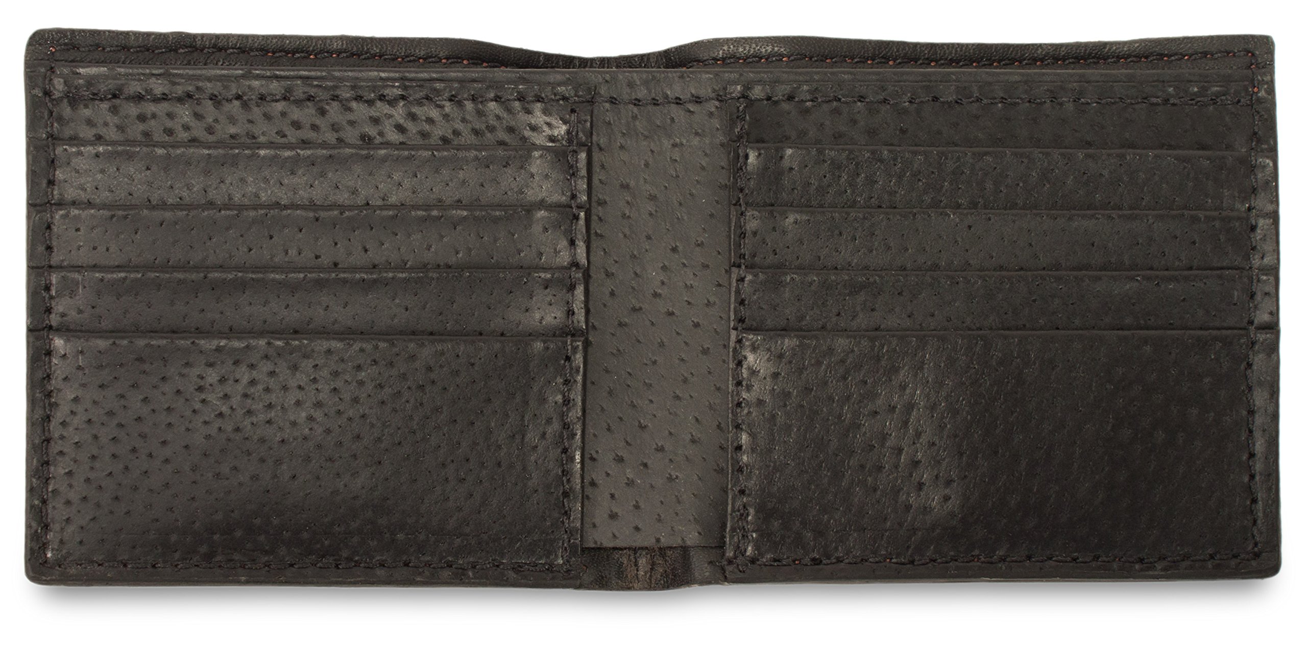 Genuine Pacific Eel Skin Leather Bifold Wallet - Handmade Men's Slim RFID Blocking Wallet for Everyday Carry (Perfect Gift for Dad, Husband, Boyfriend)