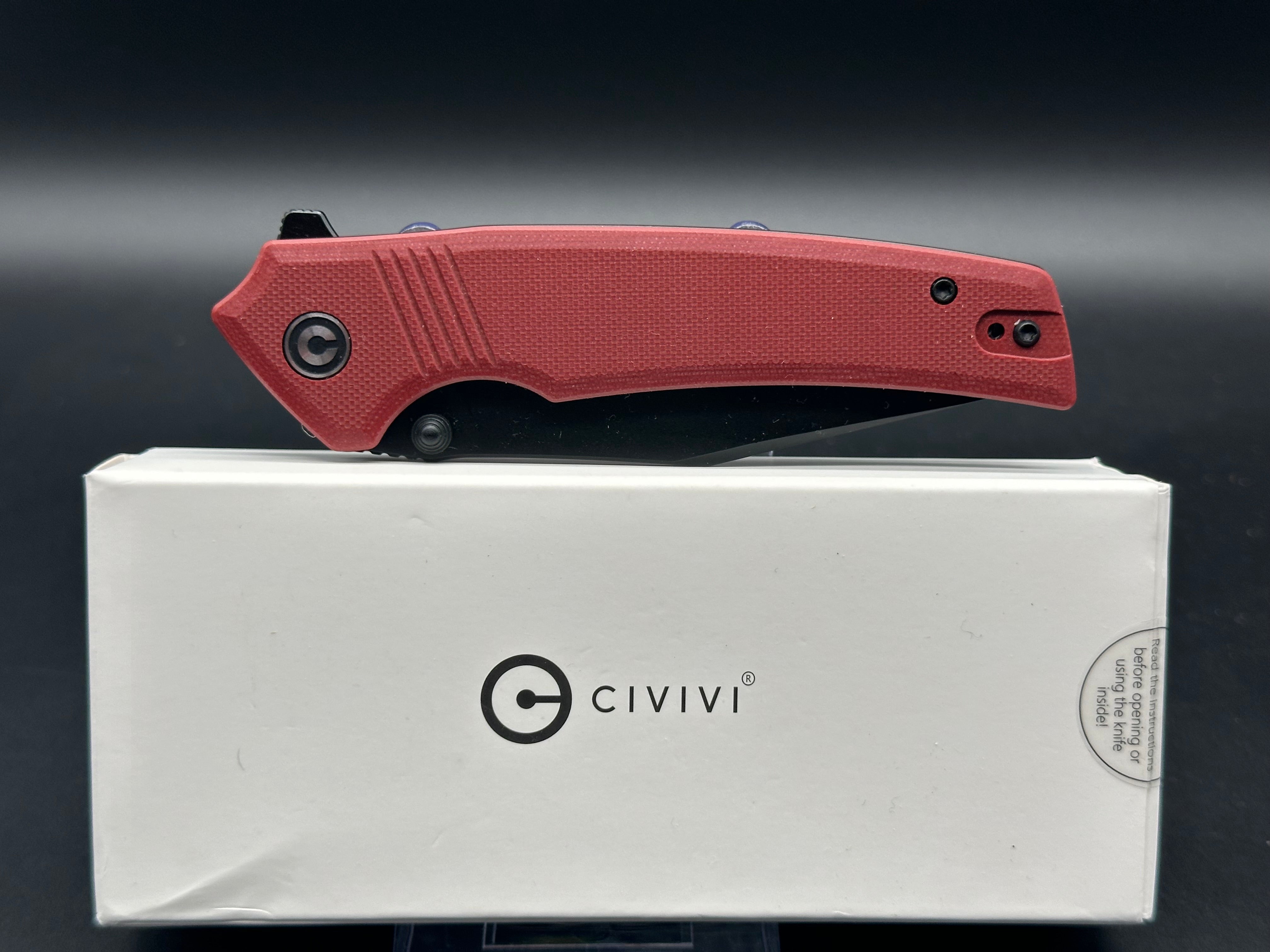 CIVIVI TRANQUIL FOLDING KNIFE - Burgundy G10 Handle, 14C28N Clip Point Plain Black Blade (Model C23027-2) | EDC, Outdoor Camping, Survival & Everyday Carry Pocket Knife