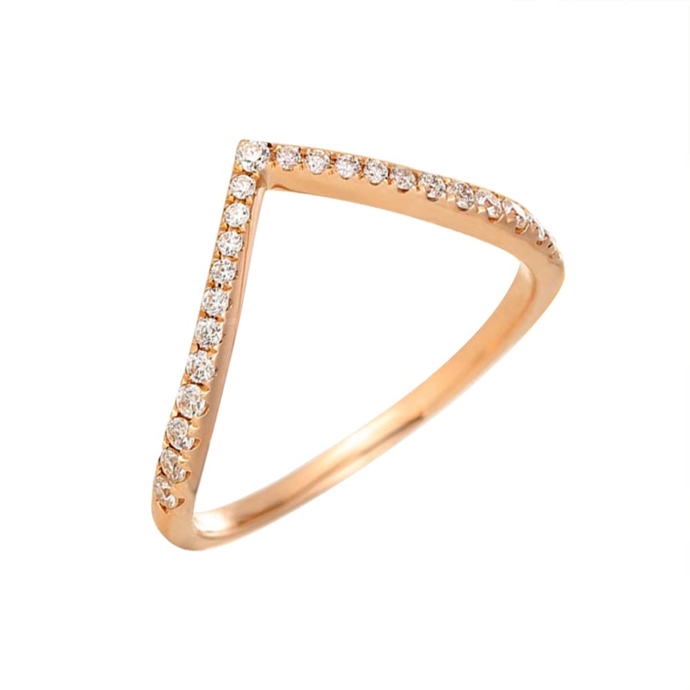 Kardy Moissanite Wedding Band - Rose Gold V-Shaped Prong Stackable Engagement Ring Set for Women | Anniversary Promise Gift for Brides, Wives & Couples | Perfect for Weddings, Anniversaries & Romantic Occasions