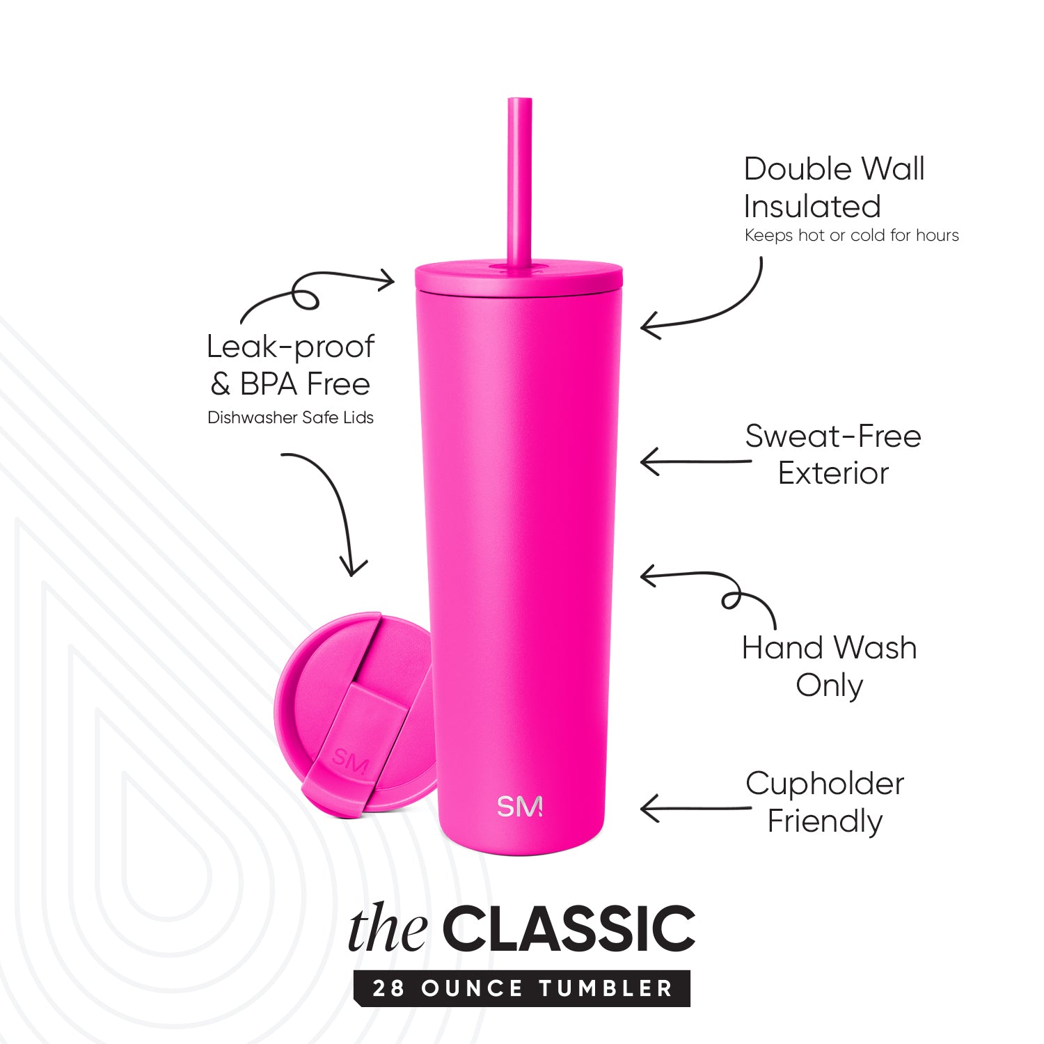 28Oz Classic Stainless Steel Tumbler with Lid & Straw - Vacuum Insulated Hot Cold Cup for Coffee, Tea & Water - Perfect for Office, Travel & Outdoor Activities