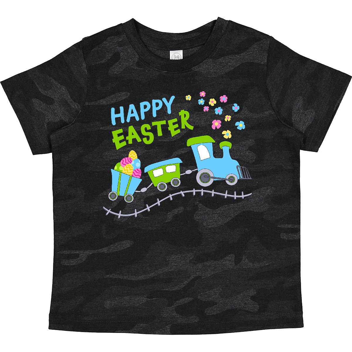 Inktastic Happy Easter Train Toddler T-Shirt - Cute Easter Outfit for Boys & Girls - Perfect for Easter Egg Hunts & Family Gatherings