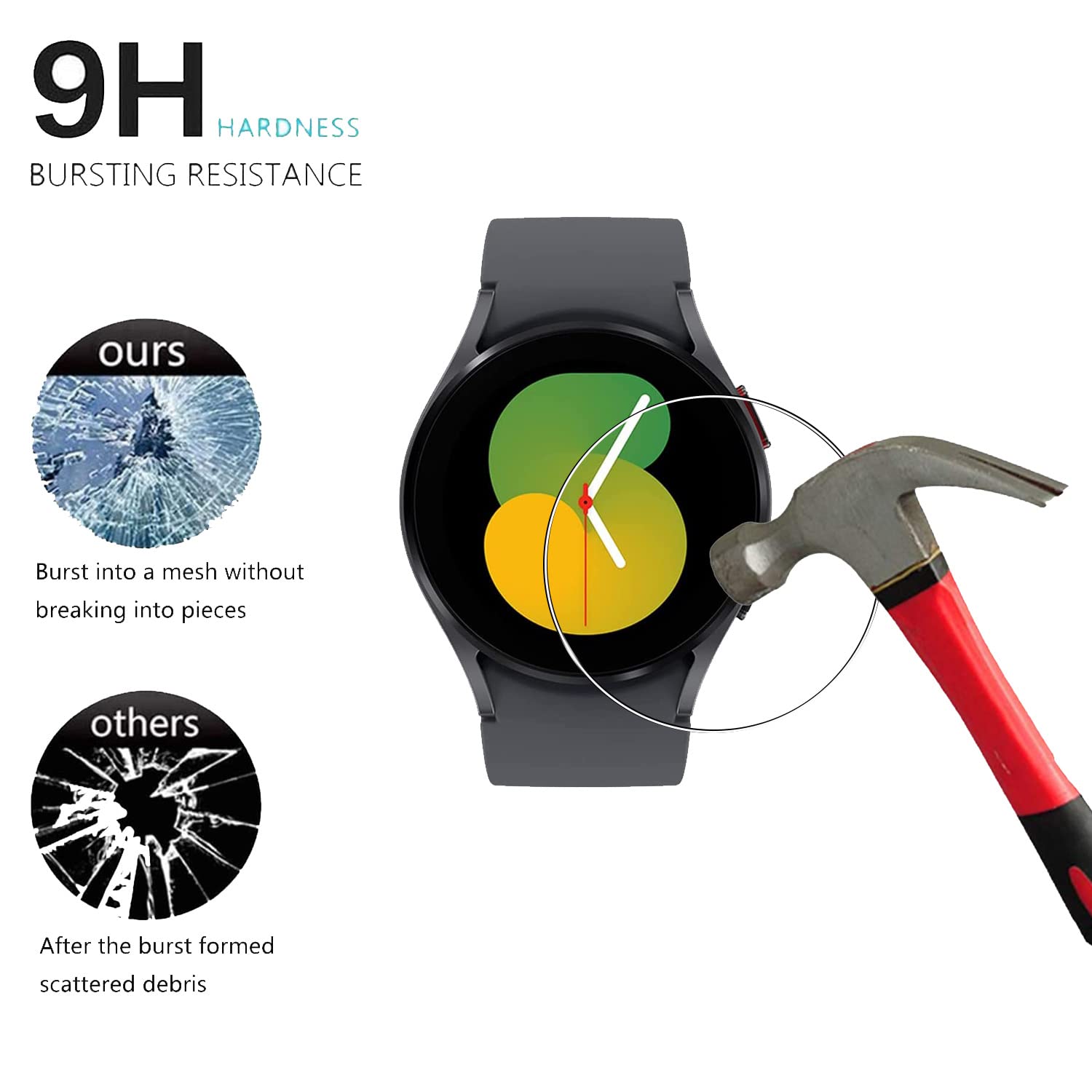 Samsung Galaxy Watch 5 (40mm) Screen Protector 5 Pack - Anti-Scratch & Fingerprint for Workout & Daily Use