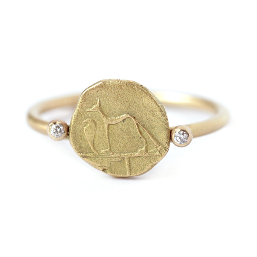 Vintage Gold Signet Ring for Men & Women - Snake & Dog Design - Perfect for Gifts, Weddings, and Everyday Fashion Accessories