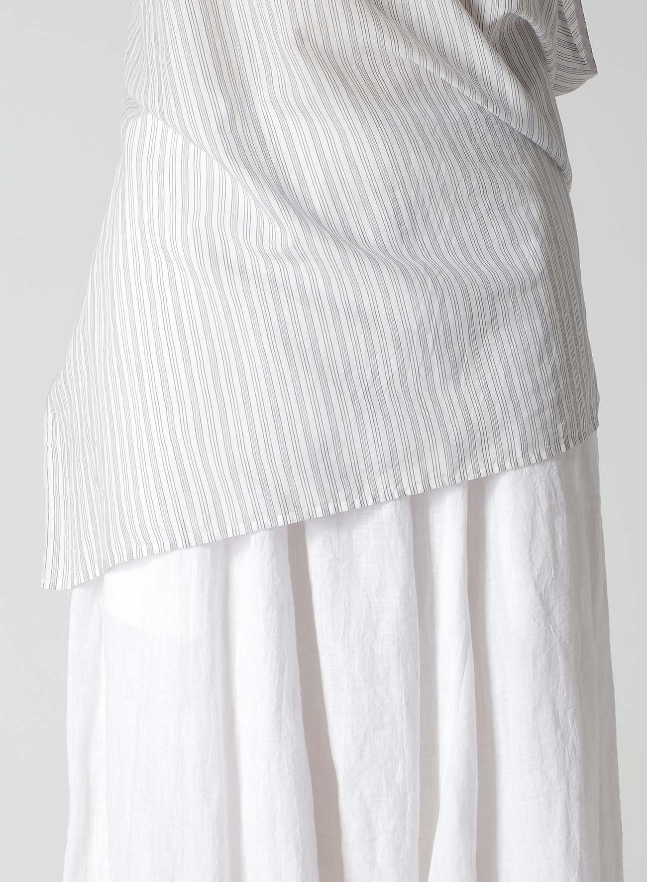 Cotton & Cupro Hard Twisted Dobby Stripe Sleeveless Drape Shirt for Women | Breathable & Stylish Summer Blouse | Perfect for Office Wear, Casual Outings & Special Occasions