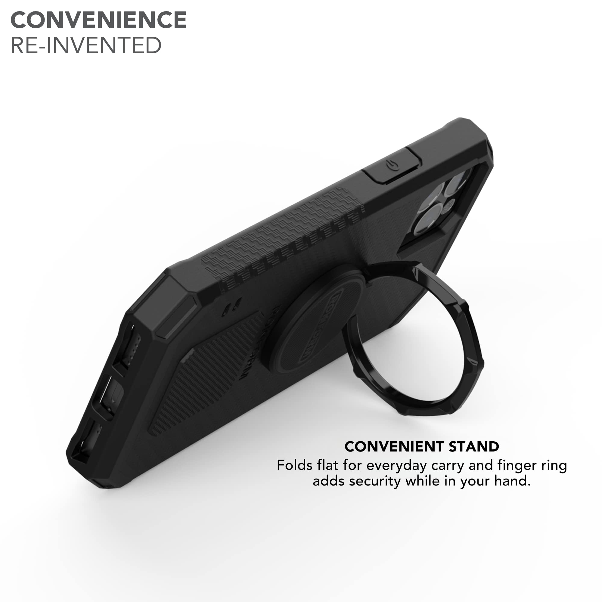 RokLock Series Crystal Case for iPhone 12/12 Pro with Twist Lock Sport Ring Stand & Grip - Shockproof Protective Cover for Outdoor Activities, Cycling & Workouts