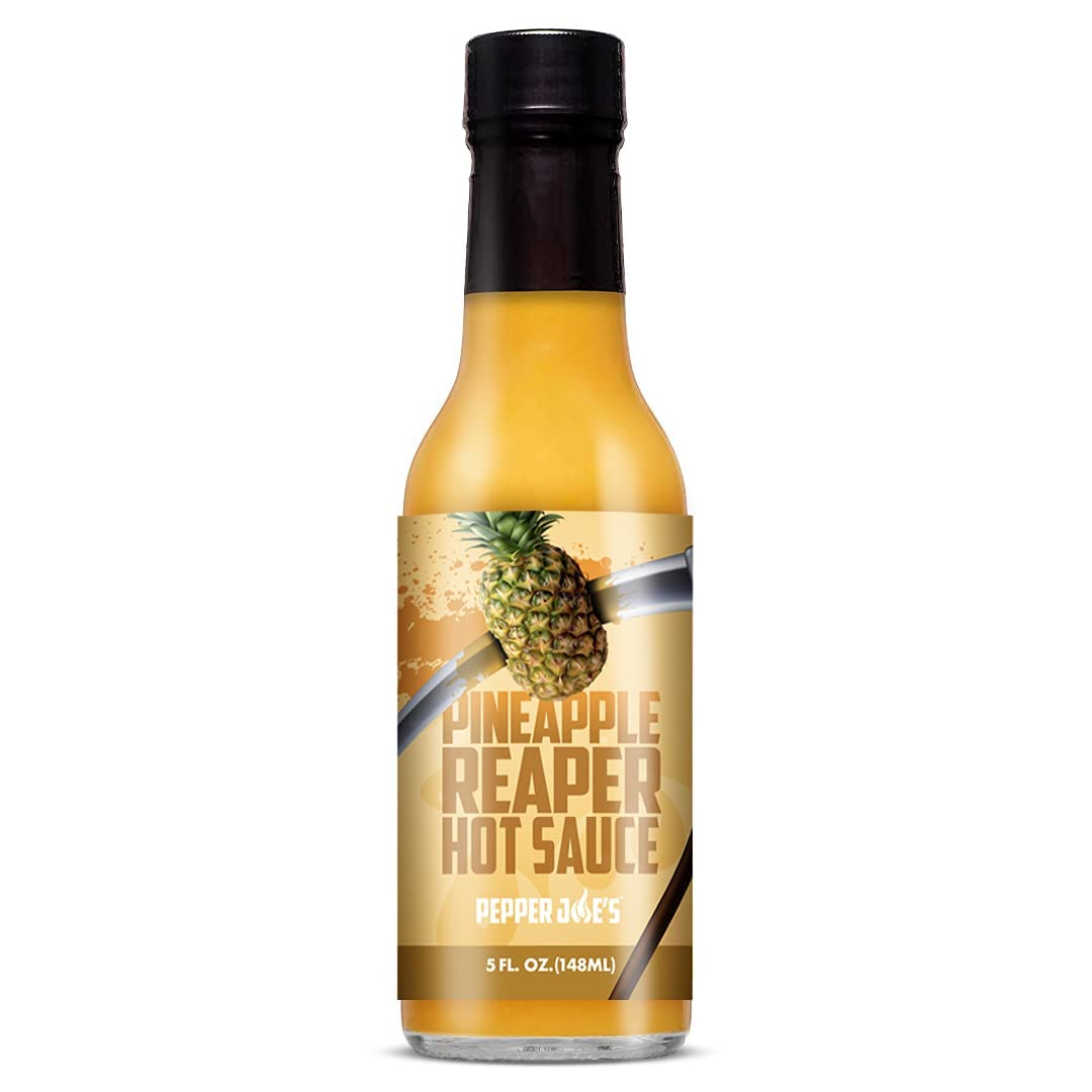 Pepper Joe’s Pineapple Reaper Hot Sauce – Premium Carolina Reaper Sauce with World’s Hottest Chili Pepper & Ripe Pineapple – 5oz Bottle – Perfect for Tacos, Wings & BBQ – Spicy Gourmet Gift
