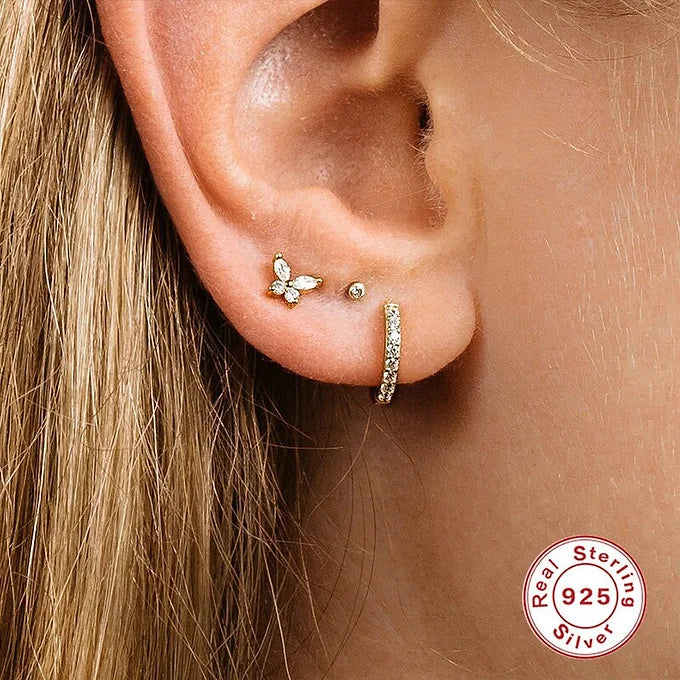 925 Sterling Silver Cartilage Small Hoop Earrings Set | HC031 | Dainty Minimalist Jewelry for Women, Perfect for Everyday Wear & Special Occasions
