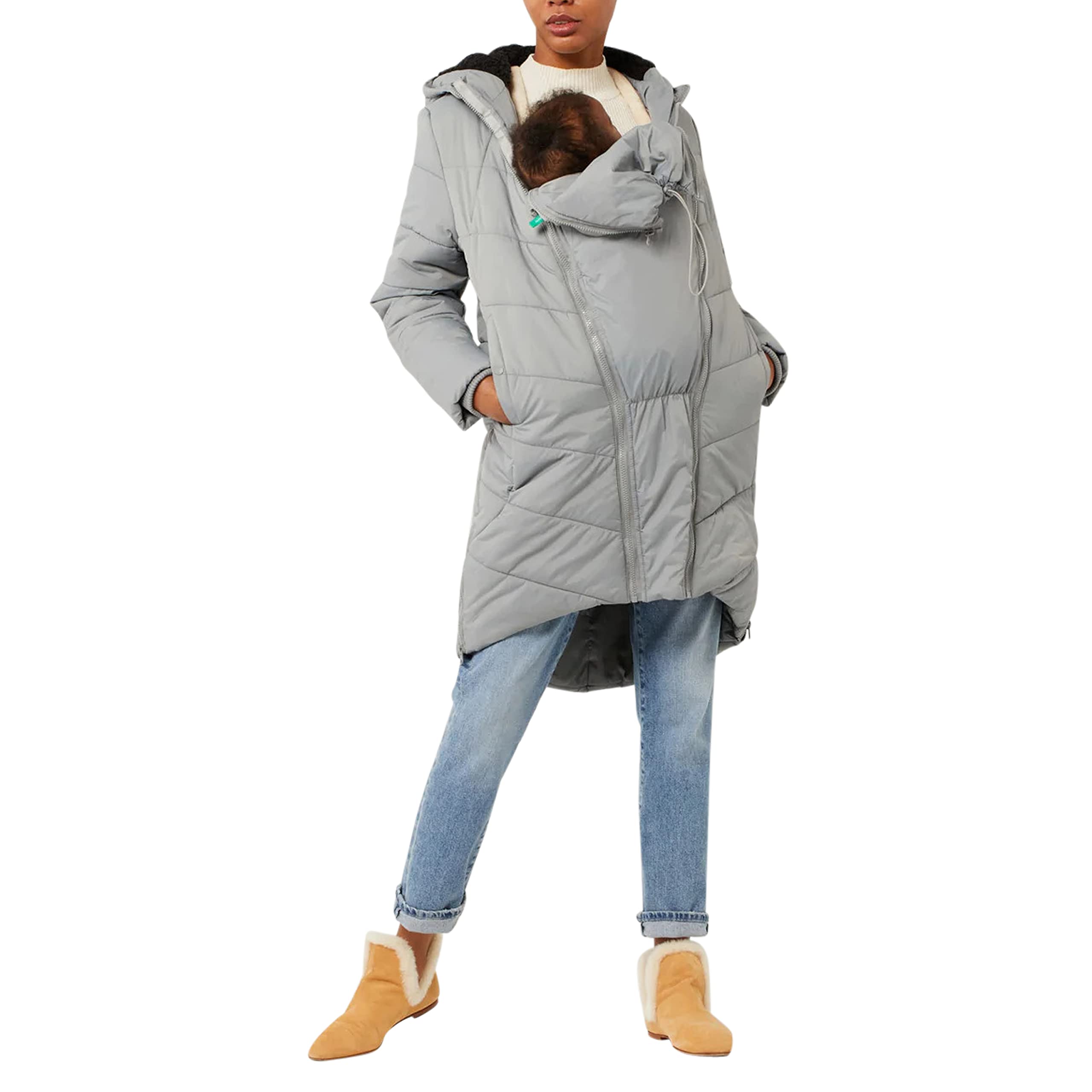 Maternity Cocoon Puffer Coat with 3-in-1 Technology | Harper | Warm Winter Jacket for Pregnancy, Outdoor Adventures & Urban Style