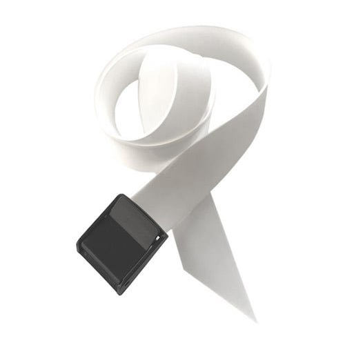 Alchemy 3mm Silicone Belt White - Durable & Flexible Waistband for Fitness, Workout & Everyday Wear