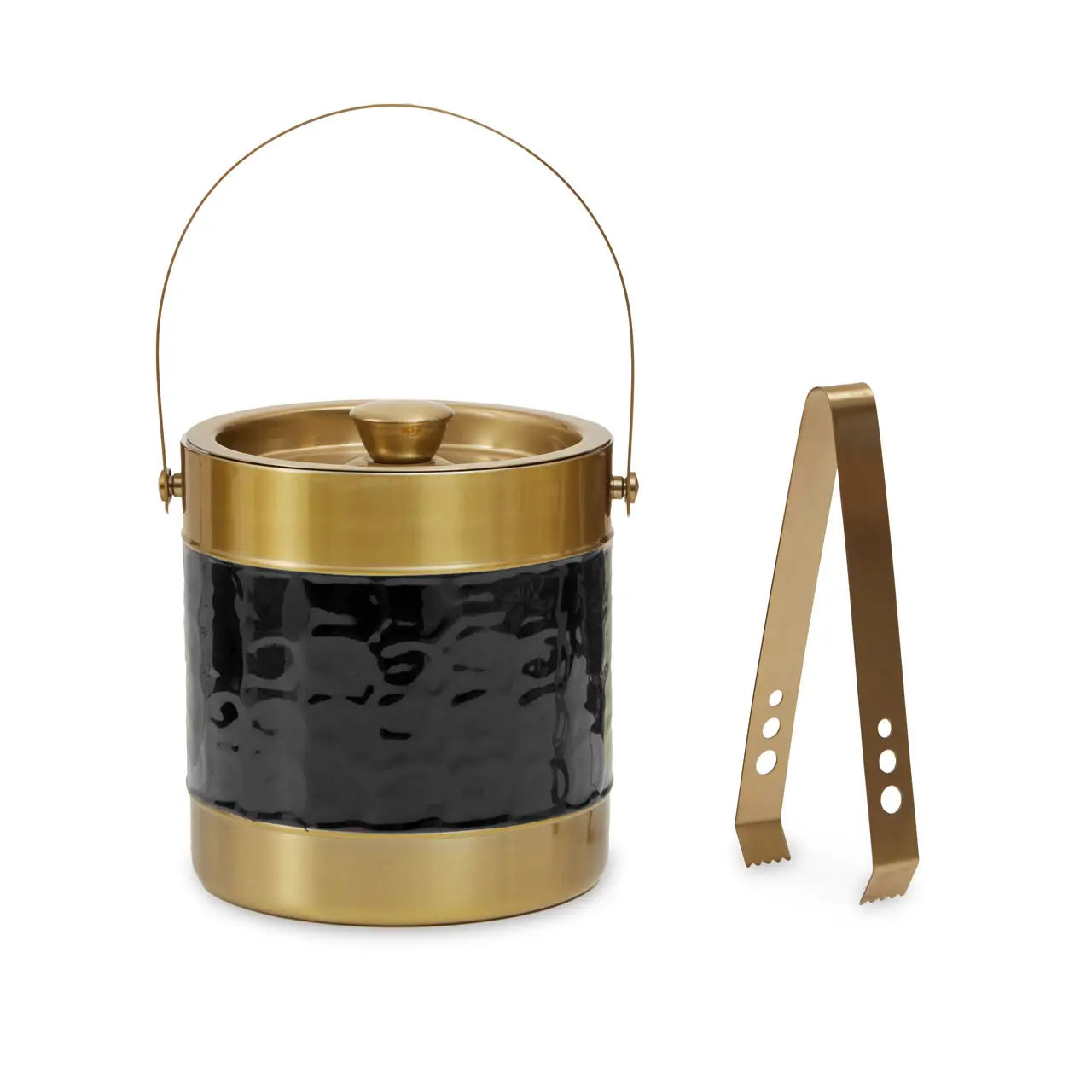 Premium Carolina Black Enamel Ice Bucket - Elegant Wine Chiller for Parties, Weddings & Home Bar Decor - Perfect for Champagne, Cocktails & Beverage Serving