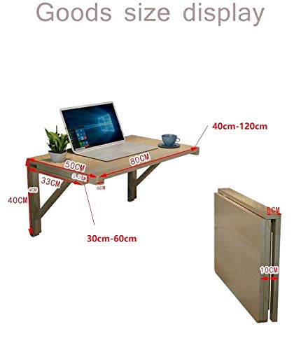 XHP Heavy Duty Folding Wall-Mounted Drop Leaf Table - 27.5x19.7 Inch Solid Wood Space-Saving Kitchen Desk for Dining, Office & Small Spaces | Perfect for Apartments, Dorms, Bedrooms & Home Offices