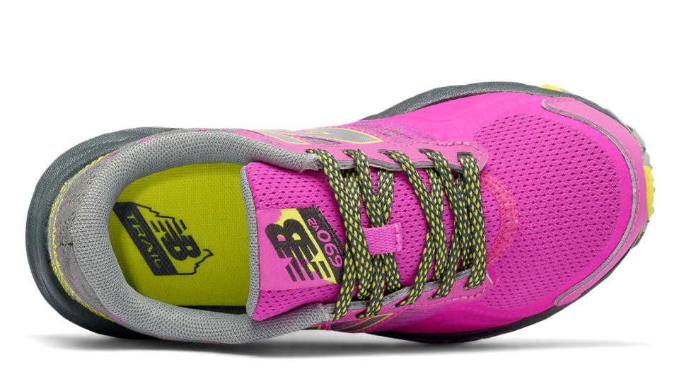 New Balance 690v2 Kids' Trail Running Shoes - Fluorescent Pink & Grey - Wide Width for Youth - Perfect for Hiking & Outdoor Adventures
