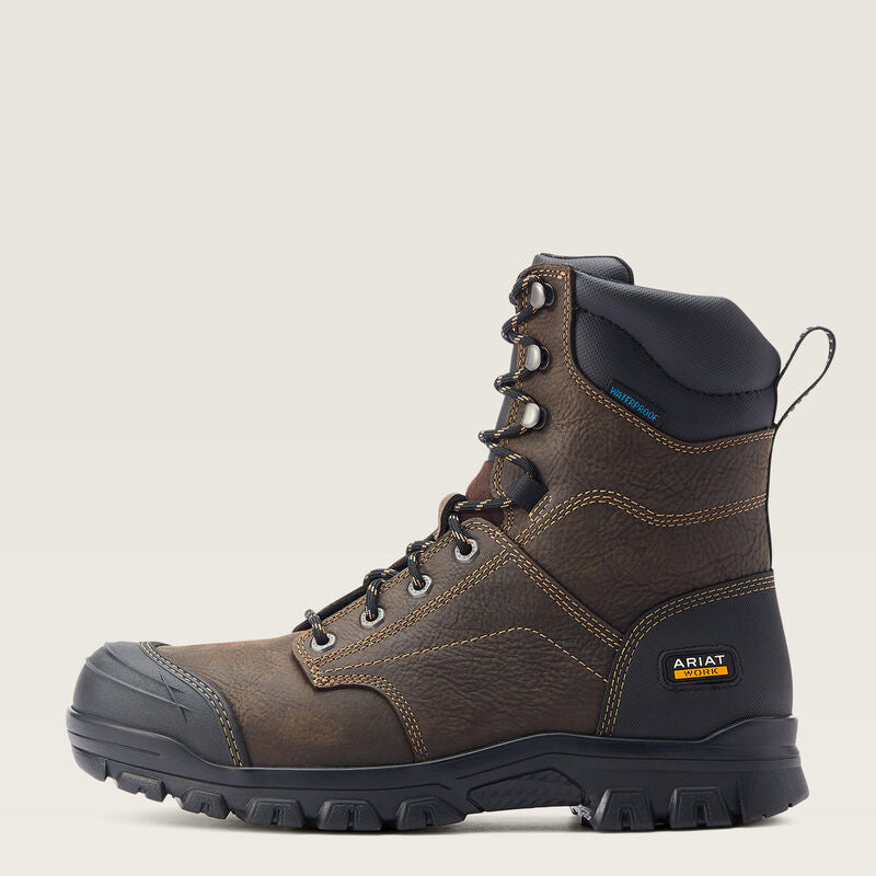 Treadfast 8 Waterproof Steel Toe Work Boots for Men - Slip Resistant & Comfortable Safety Shoes for Construction, Hiking & Outdoor Work