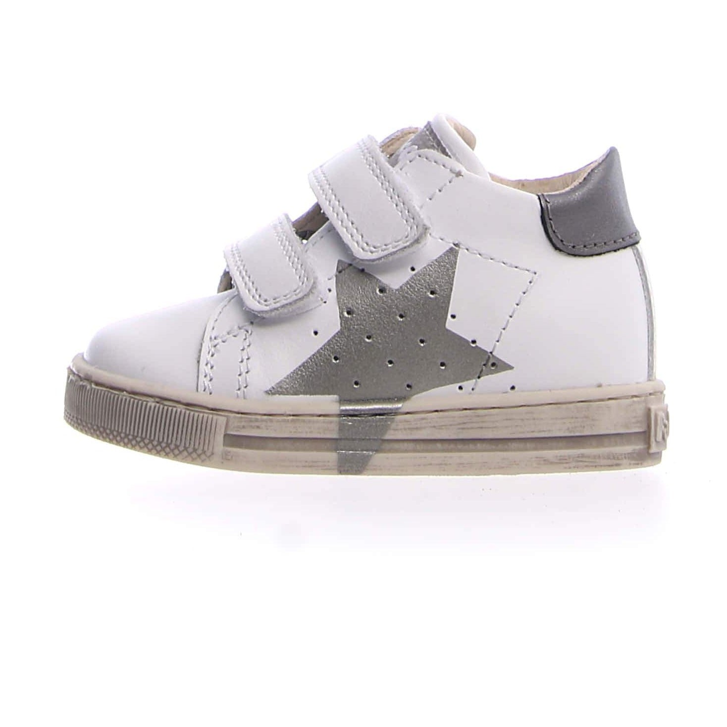 Falcotto Venus VL Star Sneakers for Boys & Girls - White/Inox - Comfortable Kids' Shoes for School, Play & Everyday Wear
