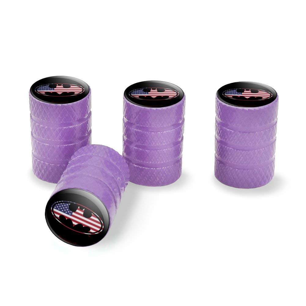 Batman USA Flag Shield Logo Aluminum Valve Stem Caps for Car Wheels - Durable Tire Rim Accessories for American Cars, Trucks & SUVs - Perfect for Customizing Your Ride & Showing Patriotism