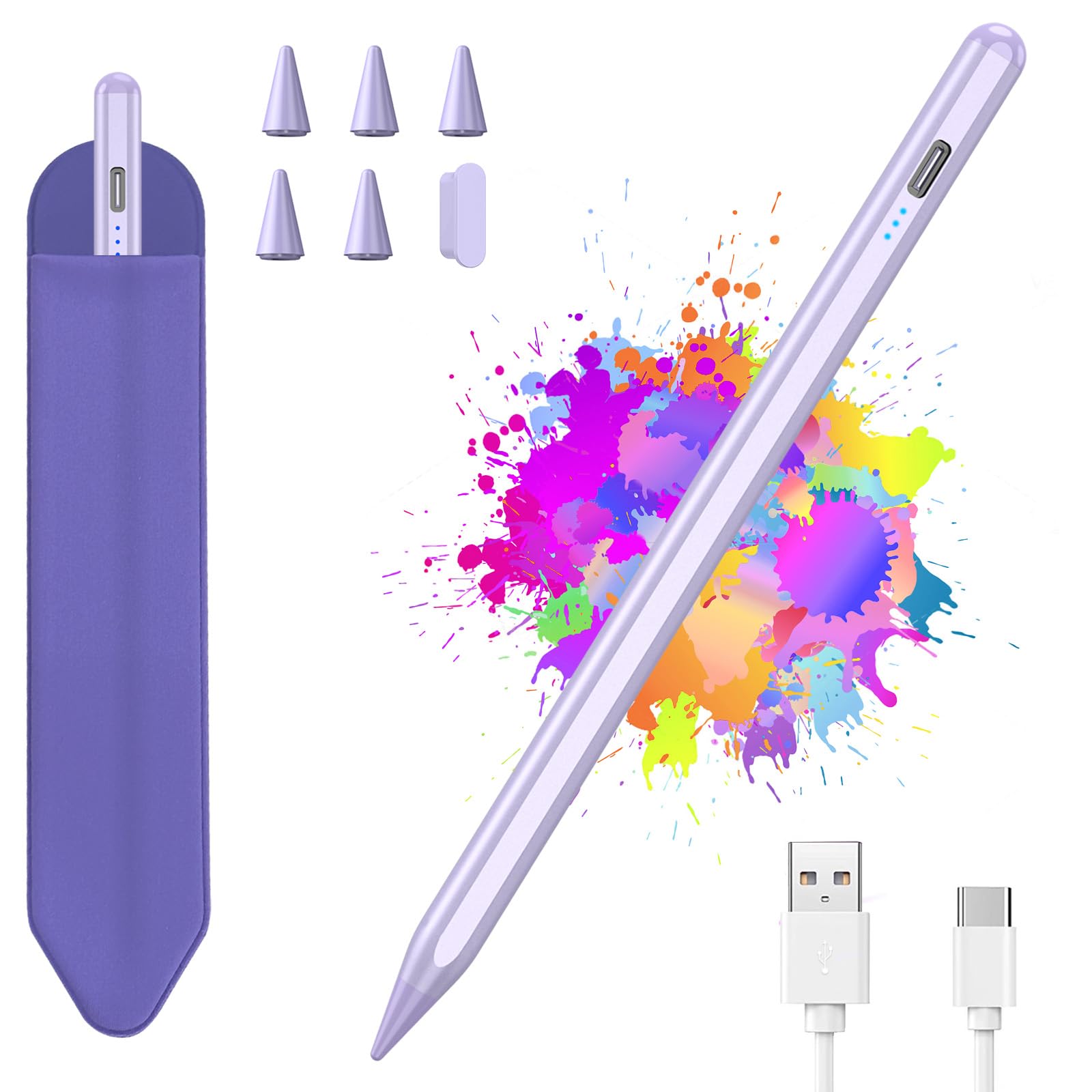 KBCASE Stylus Pen for Apple iPad (2018-2024) - 2nd Gen Pencil with Fast Charging & Palm Rejection | Compatible with iPad 10/9/8/7/6, iPad Pro 11