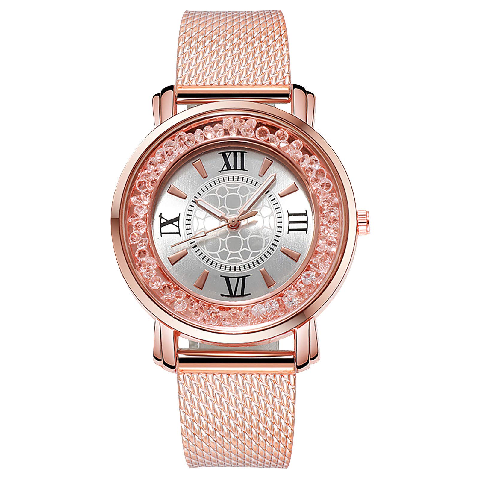Elegant Diamond-Studded Luminous Quartz Watch for Women - Retro Leather Strap Ladies Watch with Night Light Feature | Perfect for Evening Events, Date Nights & Special Occasions