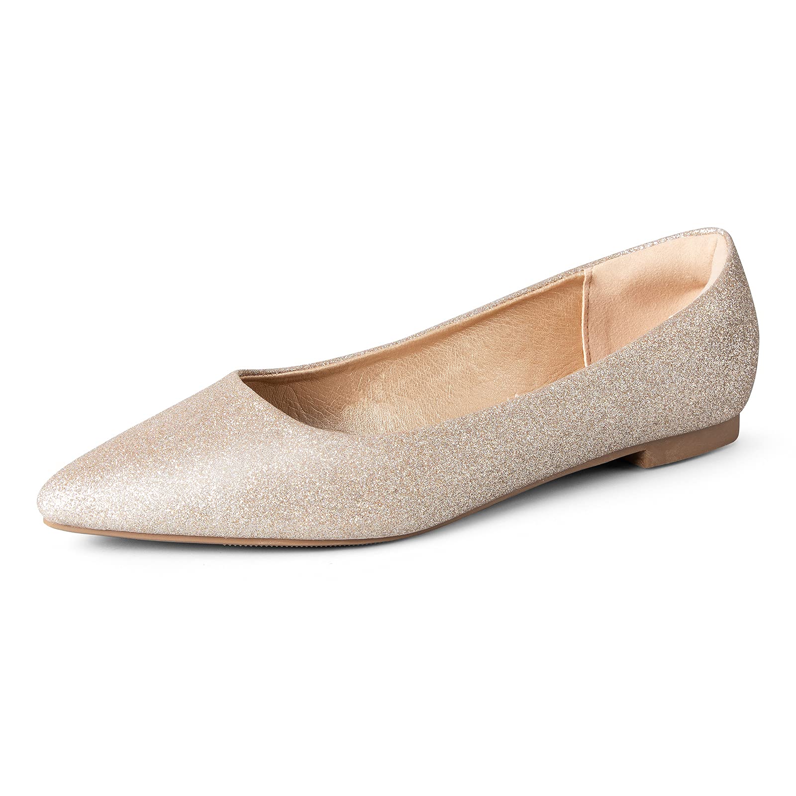 Mysoft Women's Pointed Toe Ballet Flats - Slip On Dress Shoes with Comfort Heel Support for Work, Office & Wedding Occasions