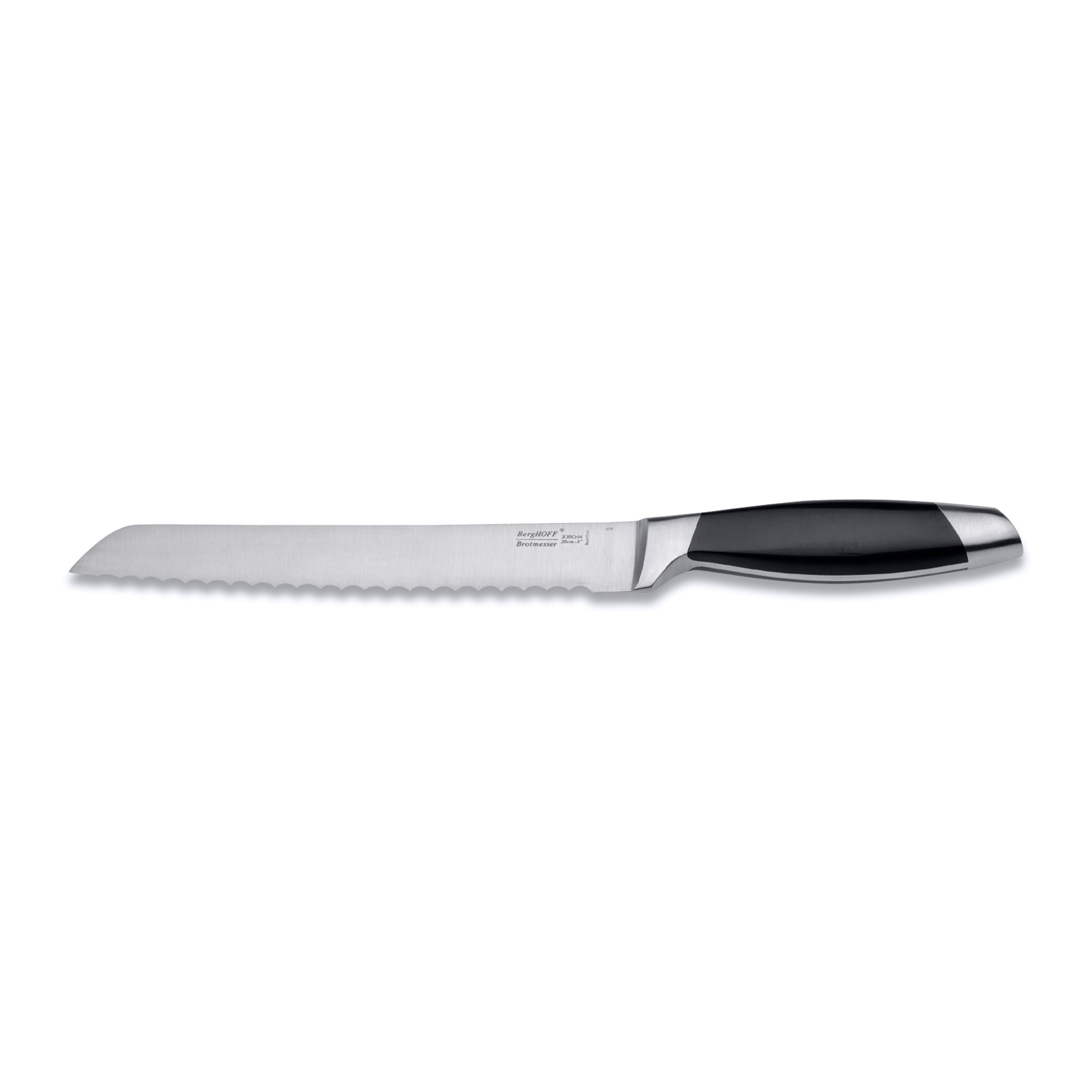 BergHOFF Moon 3-Piece Stainless Steel Cutlery Set - Chef Knife, Bread Knife & Poultry Shears with Ergonomic PP Handle for Professional Cooking & Home Kitchen Use