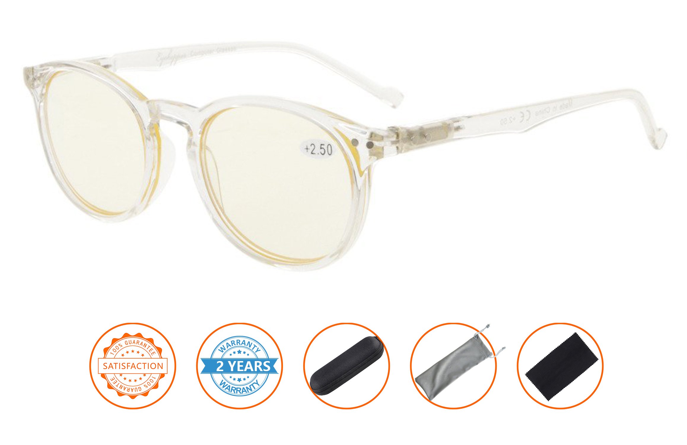CessBlu Women's Blue Light Blocking Computer Glasses - Round Oval Frame for Reading & Screen Use - Anti Eye Strain for Office, Gaming & Online Classes