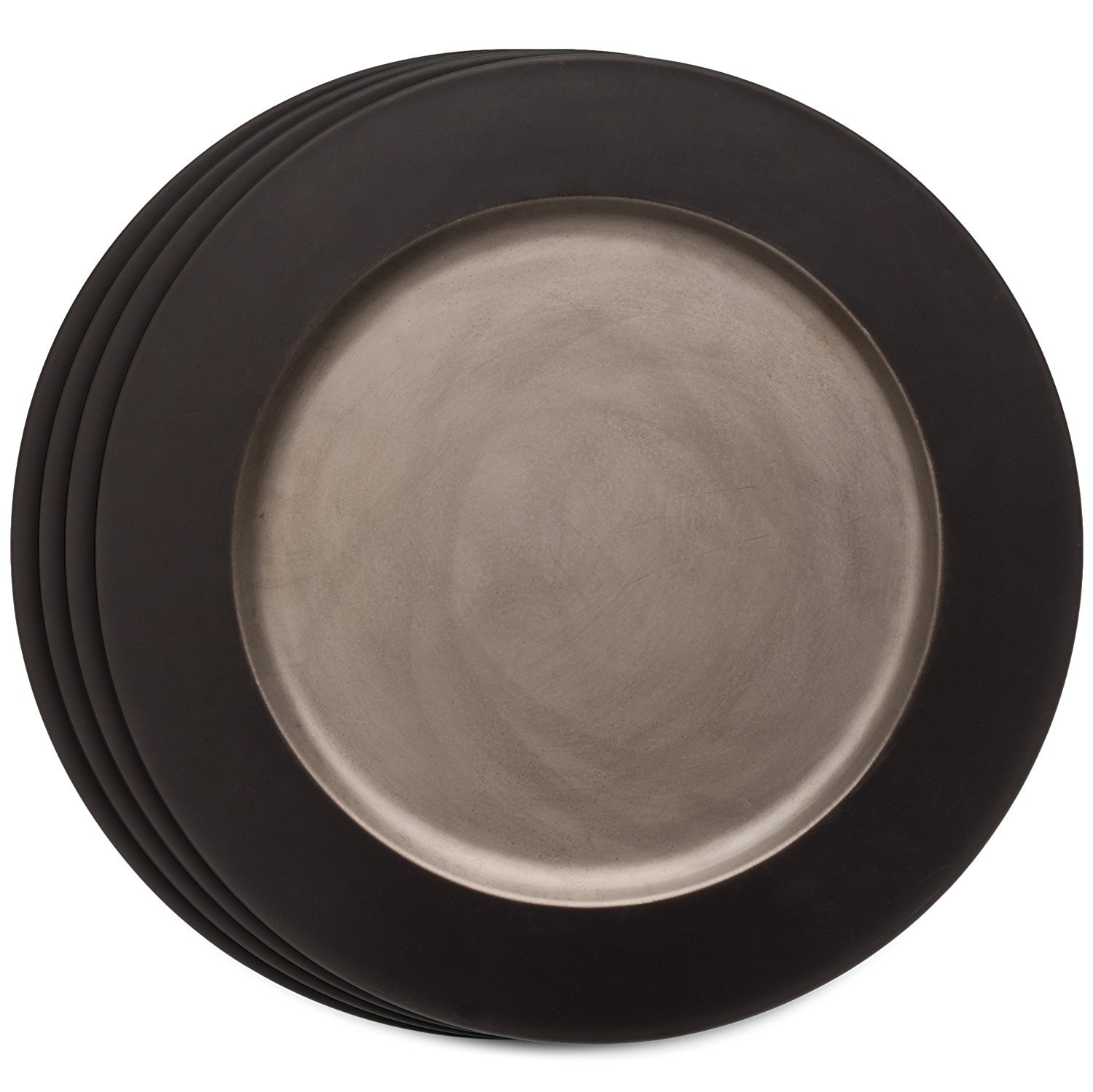 Old River Road Chalkboard Border Charger Plates - Set of 4 for Farmhouse Dining, Rustic Table Decor, and Wedding Dinnerware