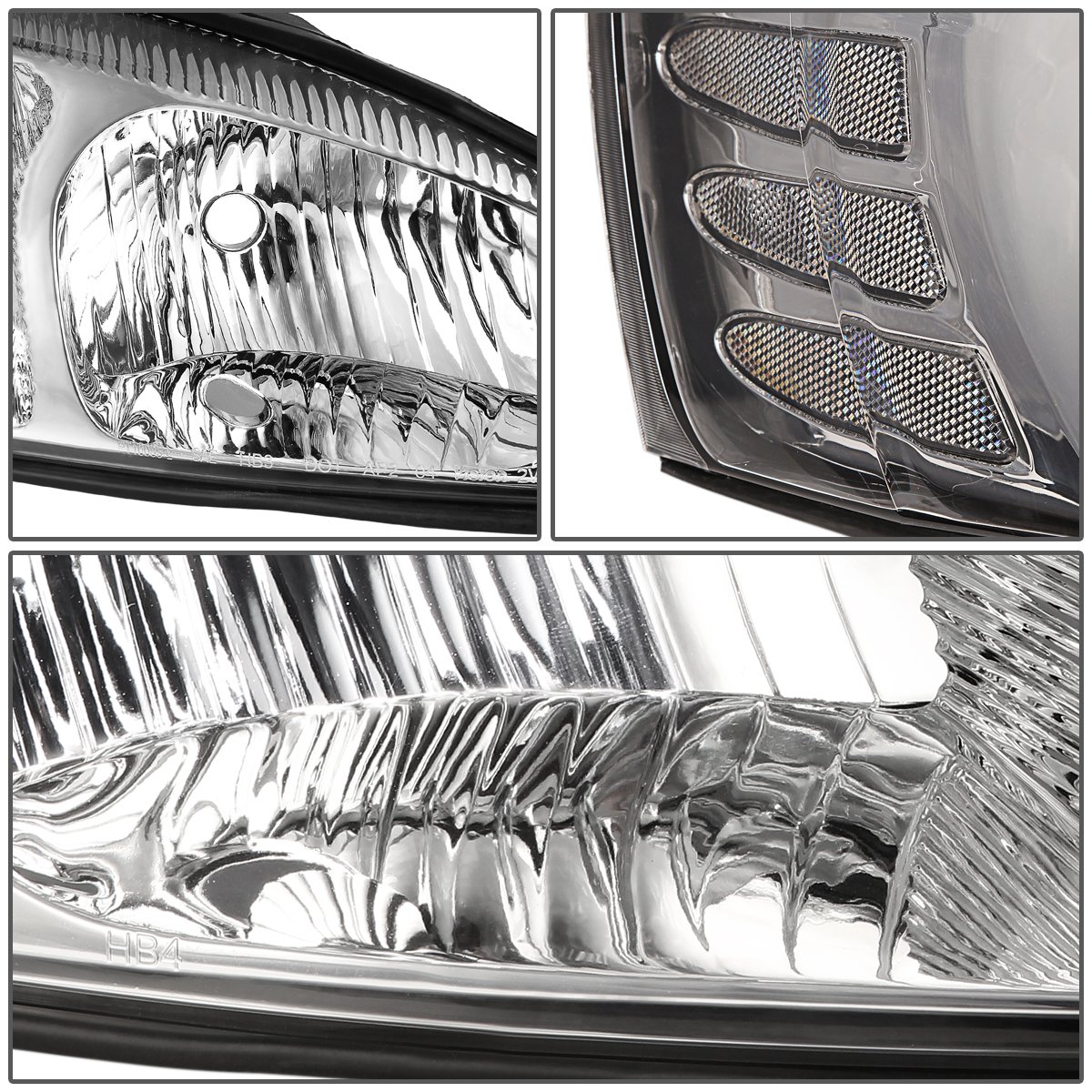 Auto Dynasty Chrome Housing Clear Corner Headlight Lamps with Tool Kit - Compatible with Pontiac Grand Prix 2004-2008 Models | Perfect for Night Driving & Car Upgrades
