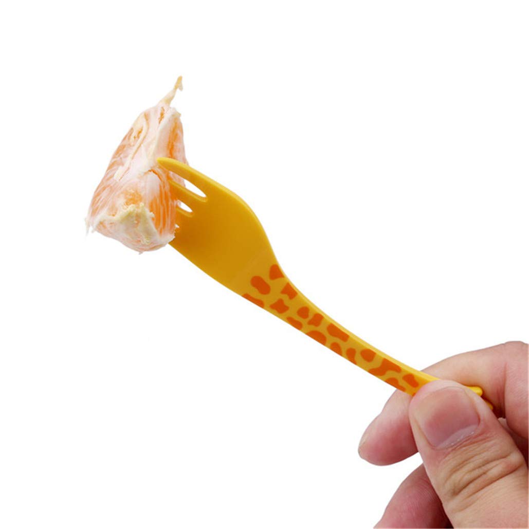LoveAloe 12-Piece Giraffe-Shaped Fruit Fork Set - Colorful Salad Forks, Cake Picks & Tableware for Parties, Picnics & Dessert Serving (4 Colors)