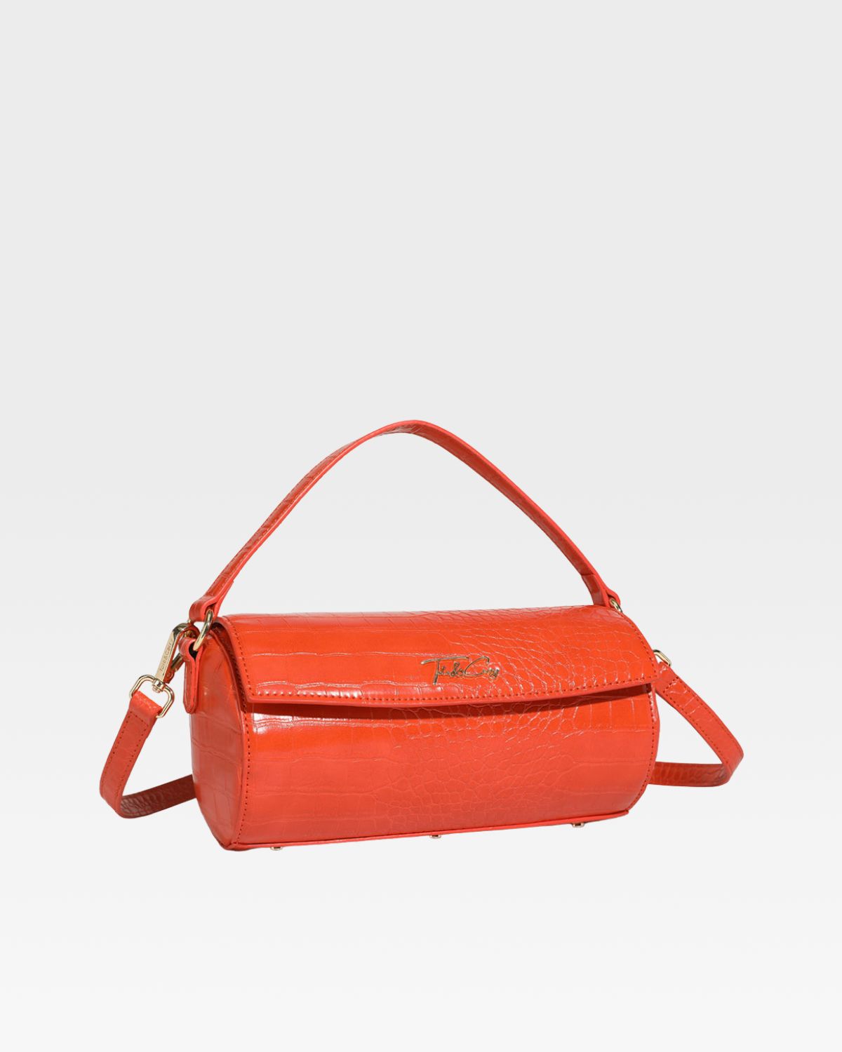 Stylish Orange Barrel Purse for Women - Trendy Crossbody Handbag with Adjustable Strap - Perfect for Travel, Shopping & Everyday Use