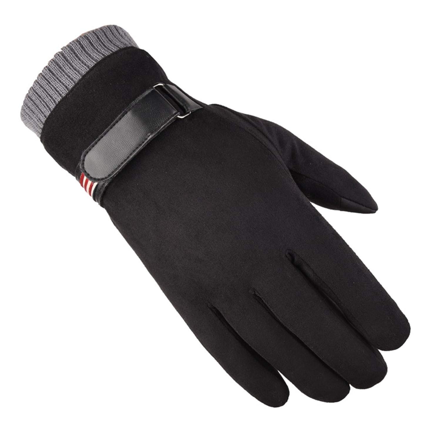 Andongnywell Men's Suede Winter Gloves - Touchscreen Compatible, Warm & Thick Driving Gloves for Cold Weather - Perfect for Texting, Driving & Outdoor Activities