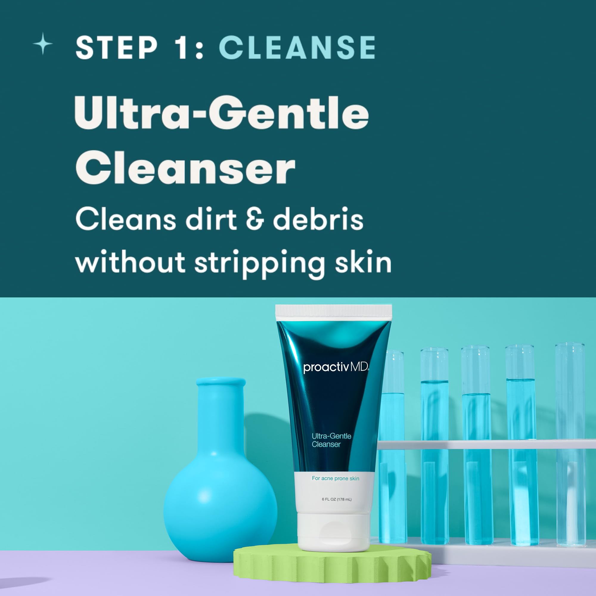 Proactiv MD 3-Step Acne Treatment Kit - Ultra-Gentle Face Cleanser, 0.1% Adapalene Gel & Hydrating Moisturizer for Clear Skin | 90-Day Supply for Teens & Adults | Perfect for Daily Skincare Routine & Acne Prevention