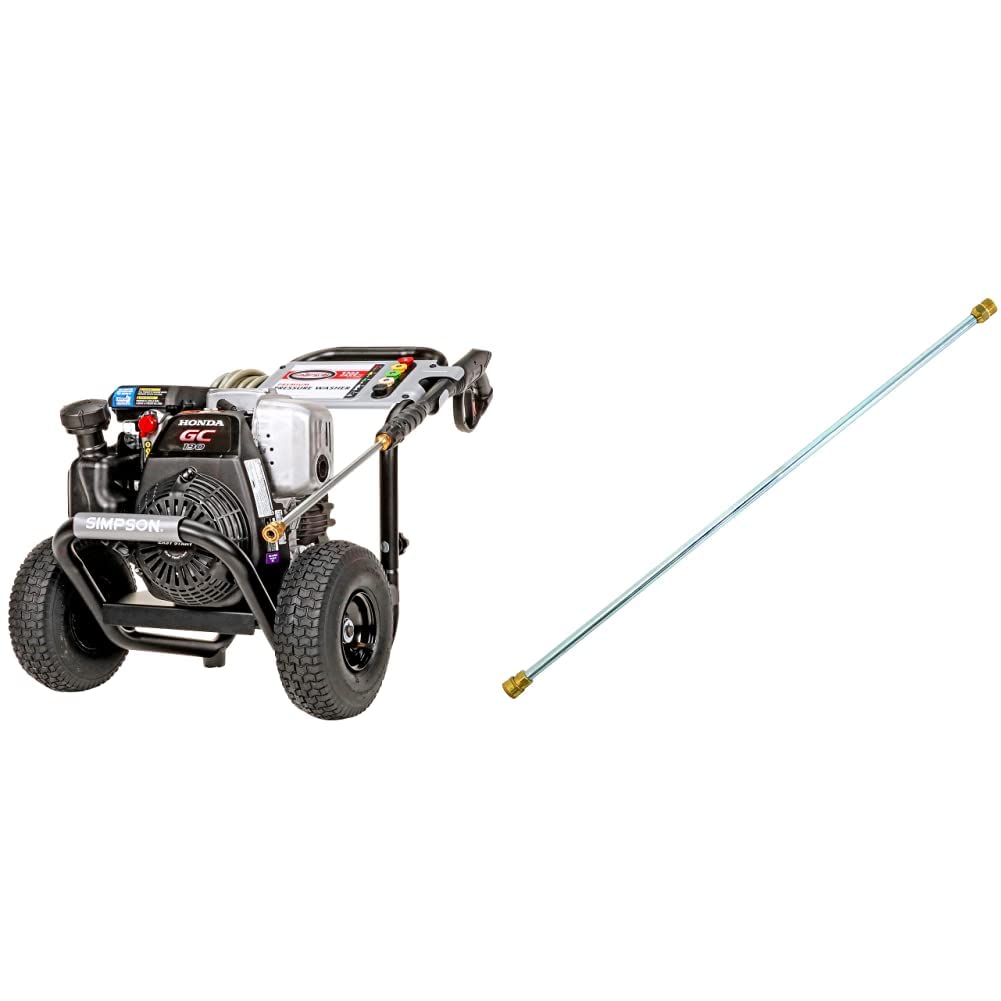 SIMPSON MSH3125 3200 PSI Gas Pressure Washer & 31-Inch Wand for Home & Auto Cleaning