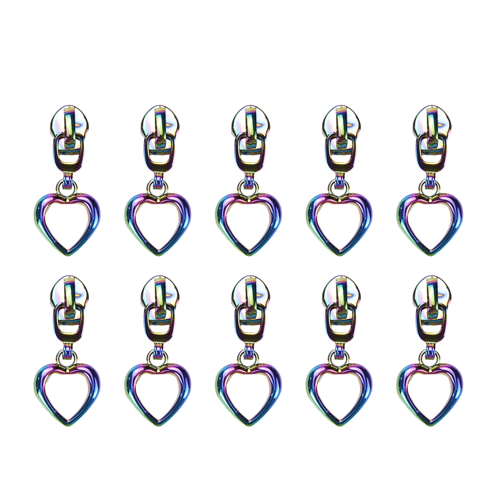 10Pcs Rainbow Metal Zipper Sliders - Colorful Zipper Pulls Replacement for Luggage, Backpacks, Jackets, Purses & Handbags | Durable Fashion Accessories for Travel, School & Daily Use