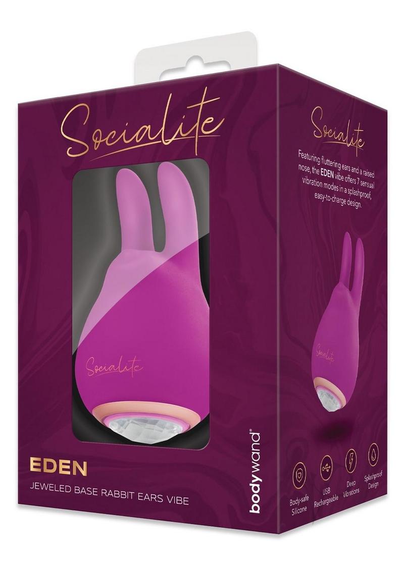 Bodywand Socialite Eden Rechargeable Silicone Clit Stimulator - Purple/Gold - Powerful Personal Massager for Women - Perfect for Solo Play & Couples Intimacy